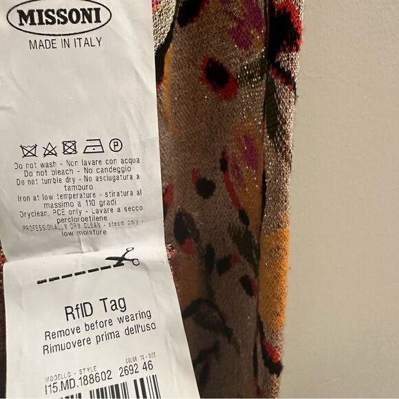 MISSONI Cardigan Women Size Medium Wool Blend Floral Boho Office - Picture 8 of 10